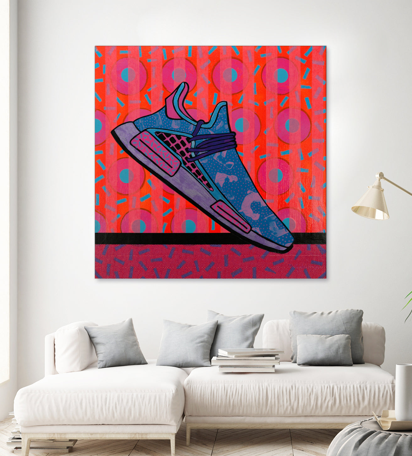 Sky Blue by David Galan  on GIANT ART - pink illustration running shoes