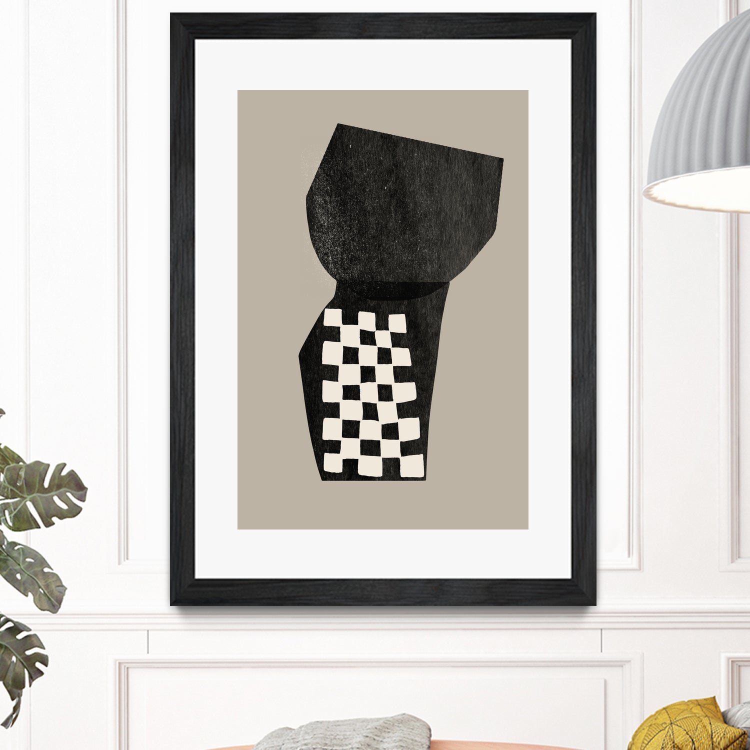 Checkered Abstraction by MIUUS STUDIO on GIANT ART - black shapes 