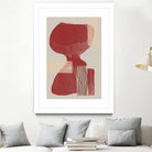 Crimson Harmony by THE MIUUS STUDIO  on GIANT ART - red shape  abstract, bold, white, grey, gray, calm, painting, print,  wallart,  wall art,  energetic, colourful, graphic print, illustration, soft, brush strokes, cute, prints, home decor, beige, black, drawing