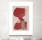 Crimson Harmony by THE MIUUS STUDIO  on GIANT ART - red shape  abstract, bold, white, grey, gray, calm, painting, print,  wallart,  wall art,  energetic, colourful, graphic print, illustration, soft, brush strokes, cute, prints, home decor, beige, black, drawing