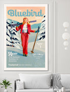 The Bluebird Daily Pinup Ski Art by The Whiskey Ginger on GIANT ART - figurative text