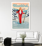 The Bluebird Daily Pinup Ski Art by The Whiskey Ginger on GIANT ART - figurative text