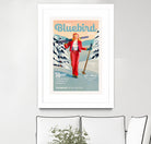 The Bluebird Daily Pinup Ski Art by The Whiskey Ginger on GIANT ART - figurative text