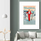 The Bluebird Daily Pinup Ski Art by The Whiskey Ginger on GIANT ART - figurative text