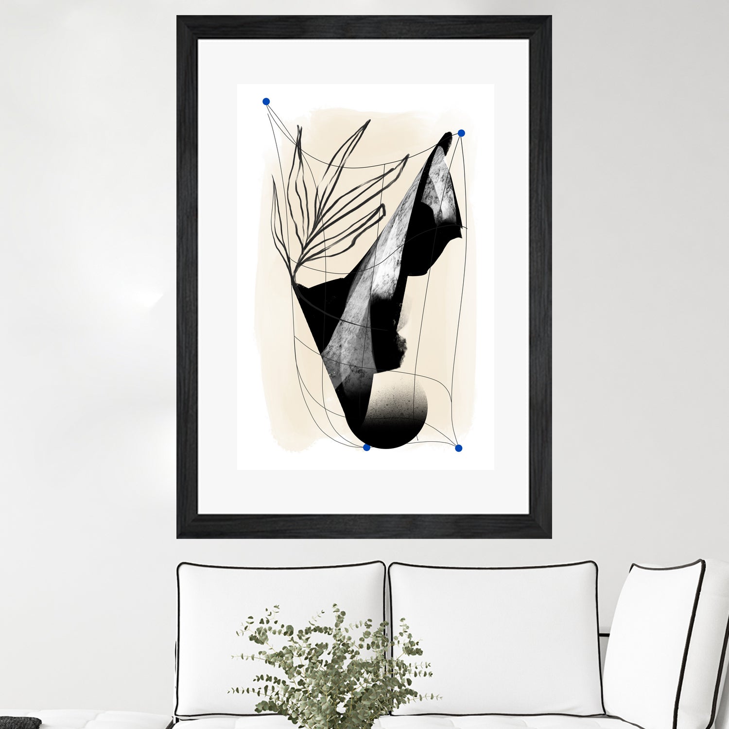 Which Came First by Jilli Darling  on GIANT ART - abstract abstract, bold, white, grey, gray, calm, painting, print,  wallart,  wall art,  energetic, colourful, graphic print, illustration, soft, brush strokes, cute, prints, home decor, beige, black, drawing