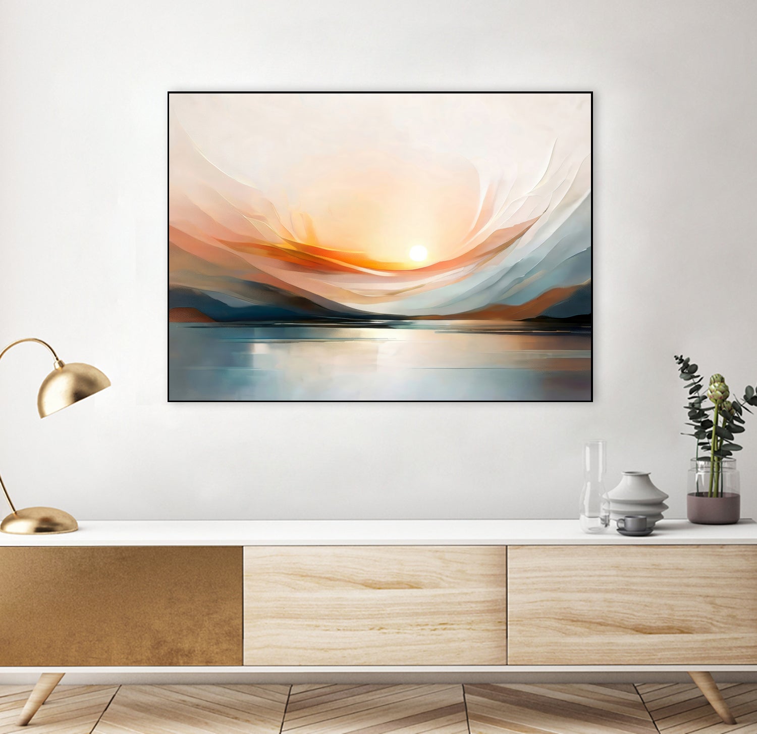 Sunset Over A Calm Body Of Water by Alpenglow Workshop on GIANT ART - abstract abstract sunset