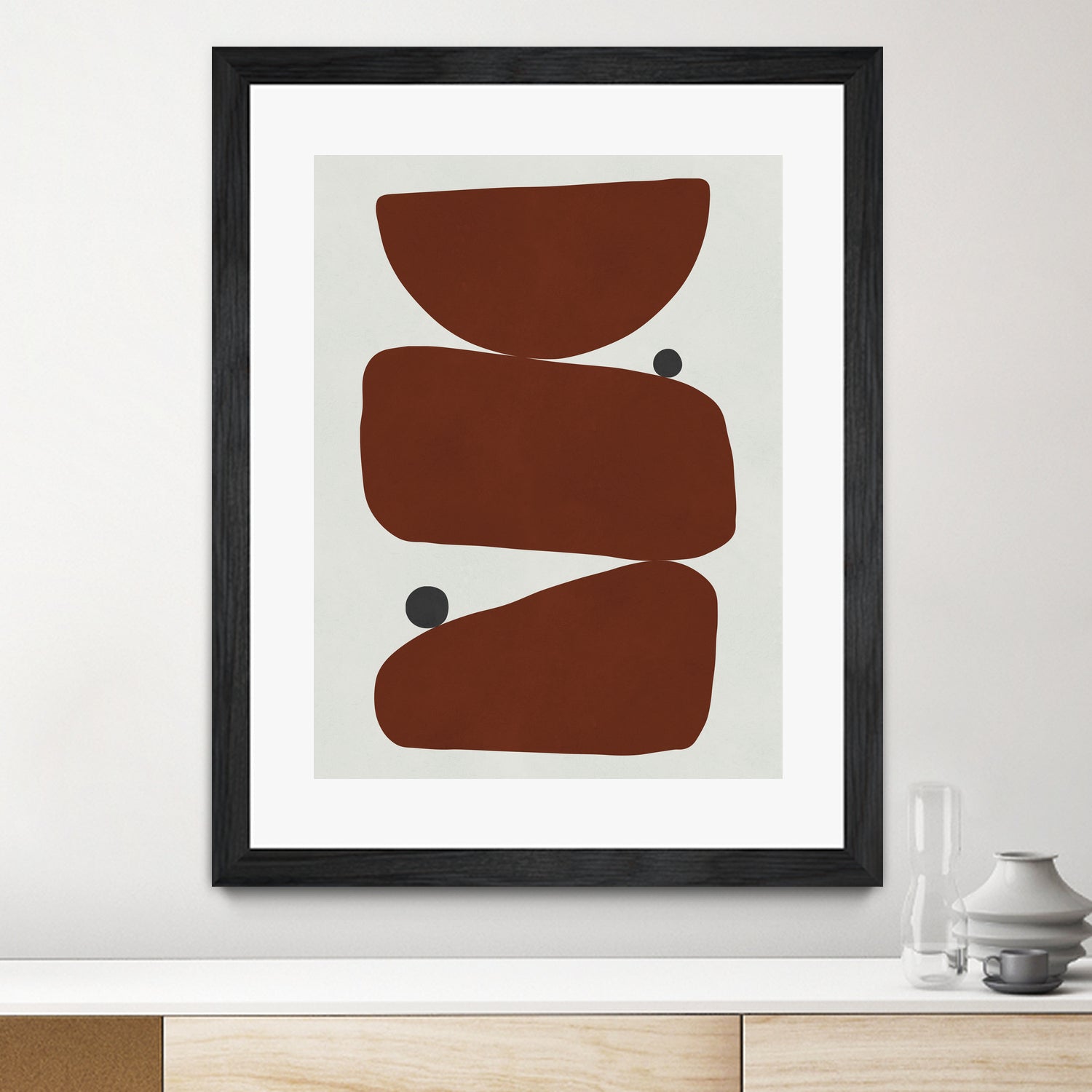 Brown expressionism  by Victor Costa on GIANT ART - red shapes burgundy 