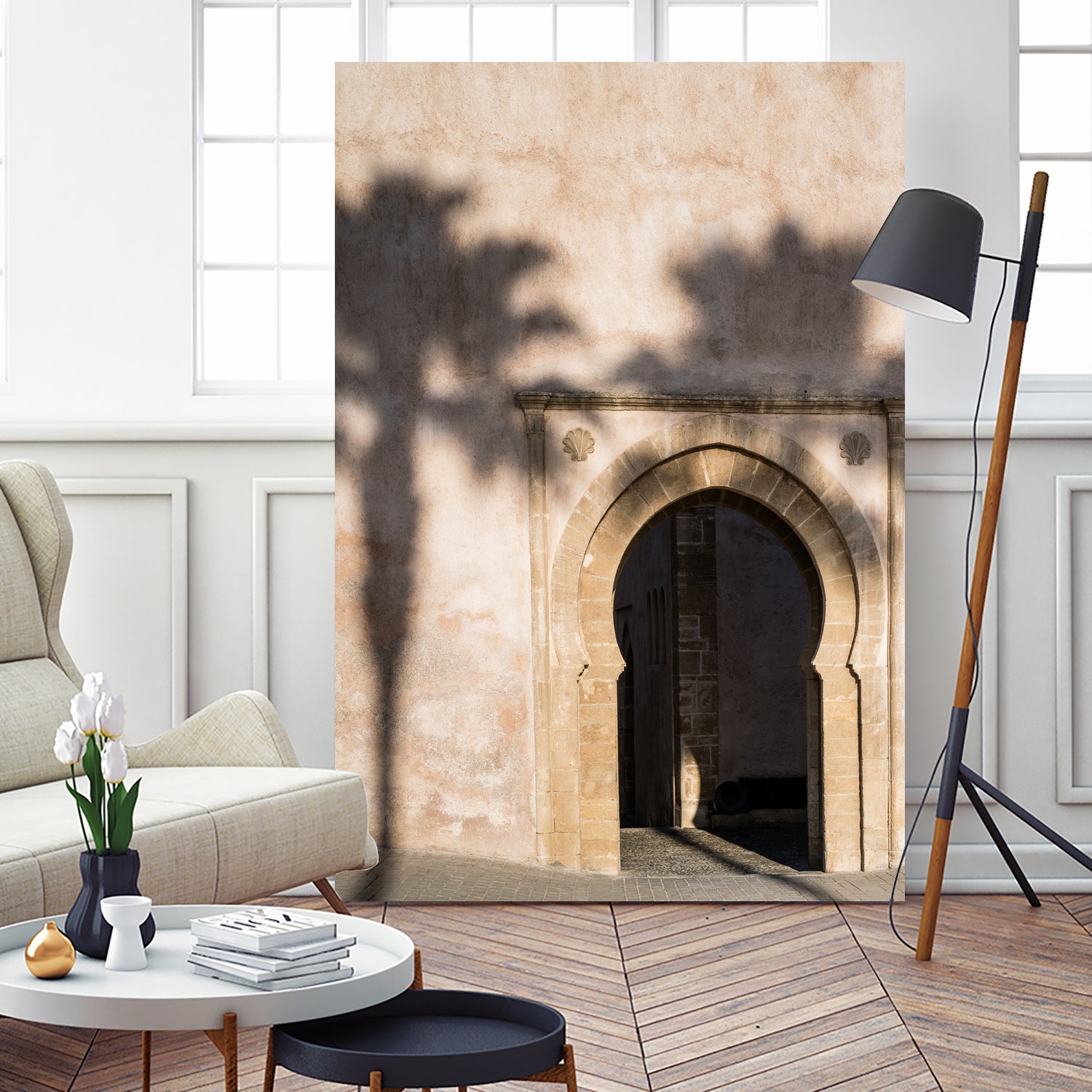 Shadow of a palm tree in Morocco by Photolovers on GIANT ART - mediterranean architecture photography mediterranean architecture