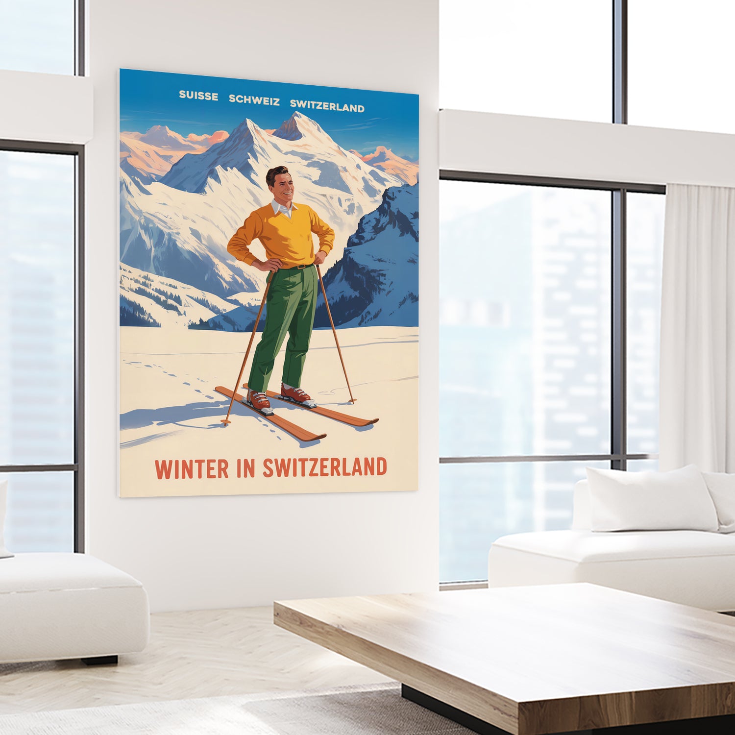 Swiss Alpine Bliss by Andreas Magnusson on GIANT ART - places vintage travel poster