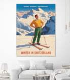 Swiss Alpine Bliss by Andreas Magnusson on GIANT ART - places vintage travel poster