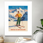 Swiss Alpine Bliss by Andreas Magnusson on GIANT ART - places vintage travel poster