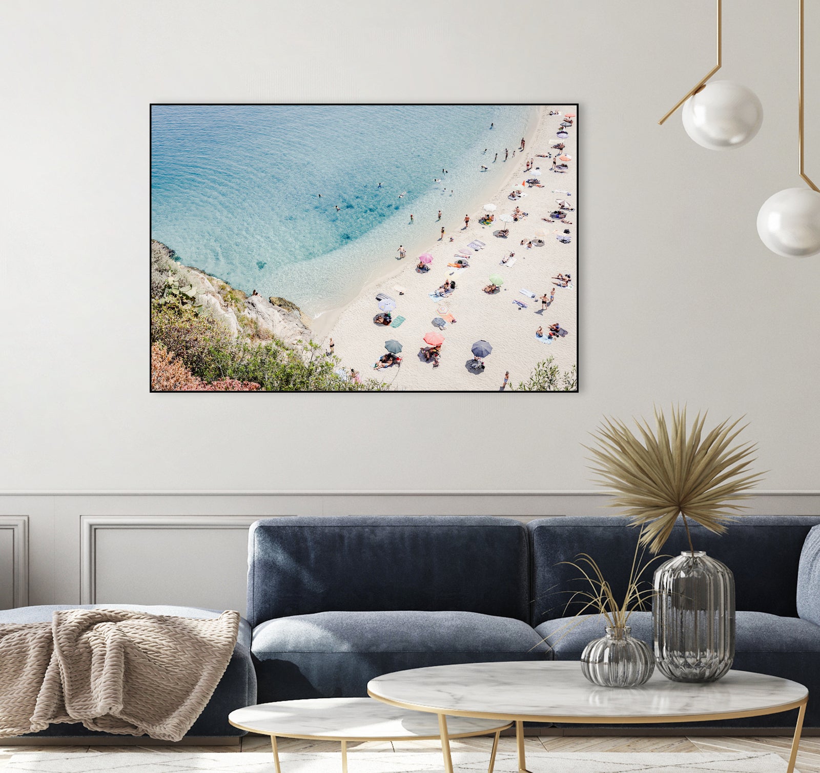 Tropea beach in Italy by Photolovers on GIANT ART - umbrella photography umbrella