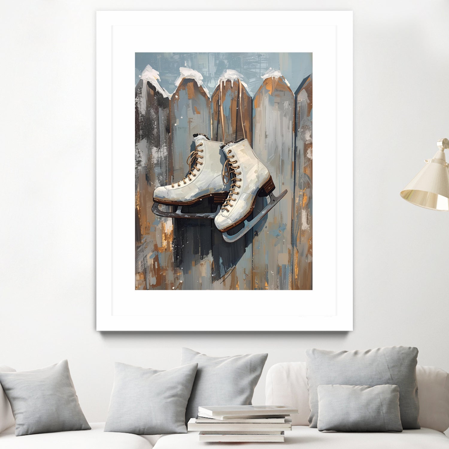 Schlittschuhe am Zaun by Ohkimiko on GIANT ART -  schlittschuhe