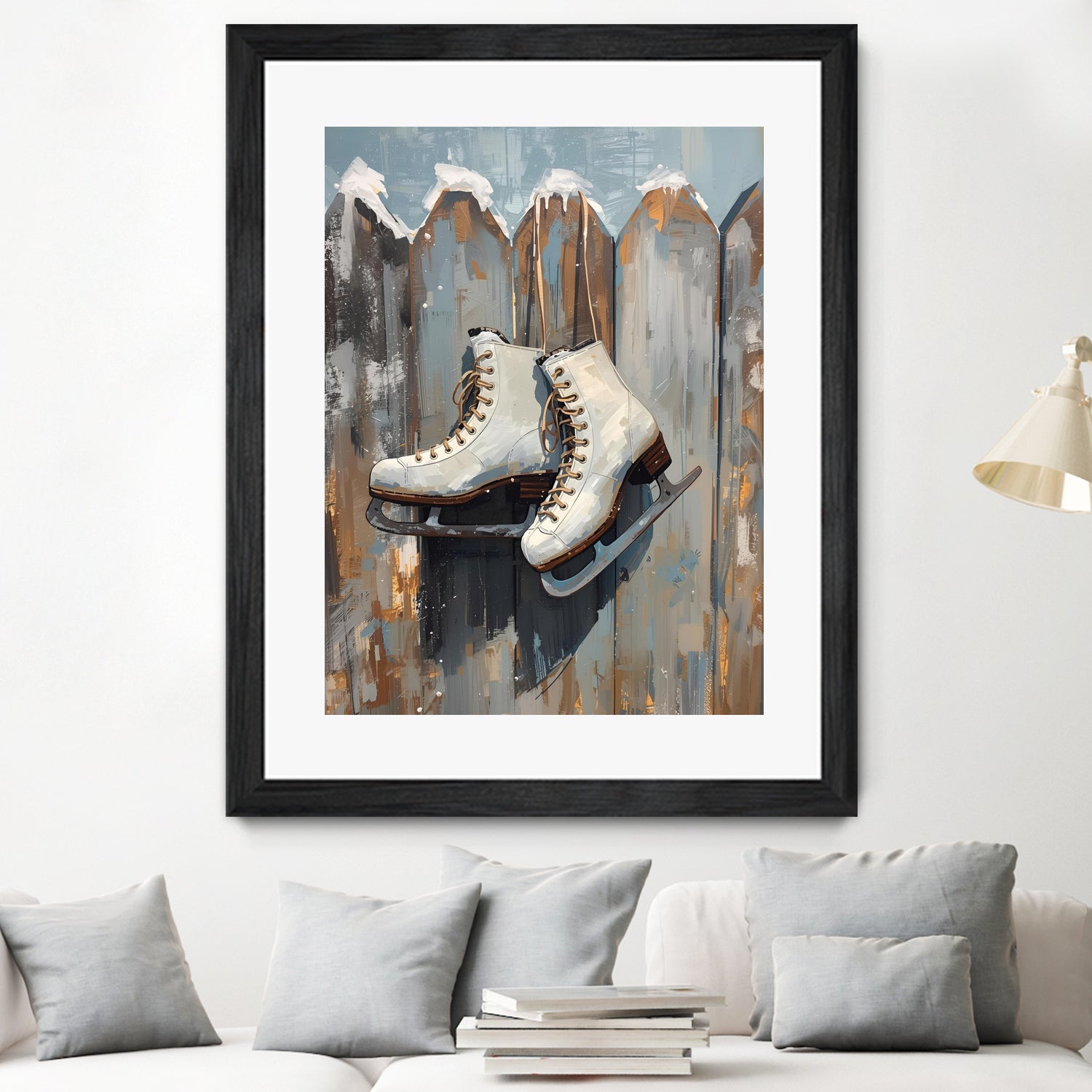 Schlittschuhe am Zaun by Ohkimiko on GIANT ART -  schlittschuhe