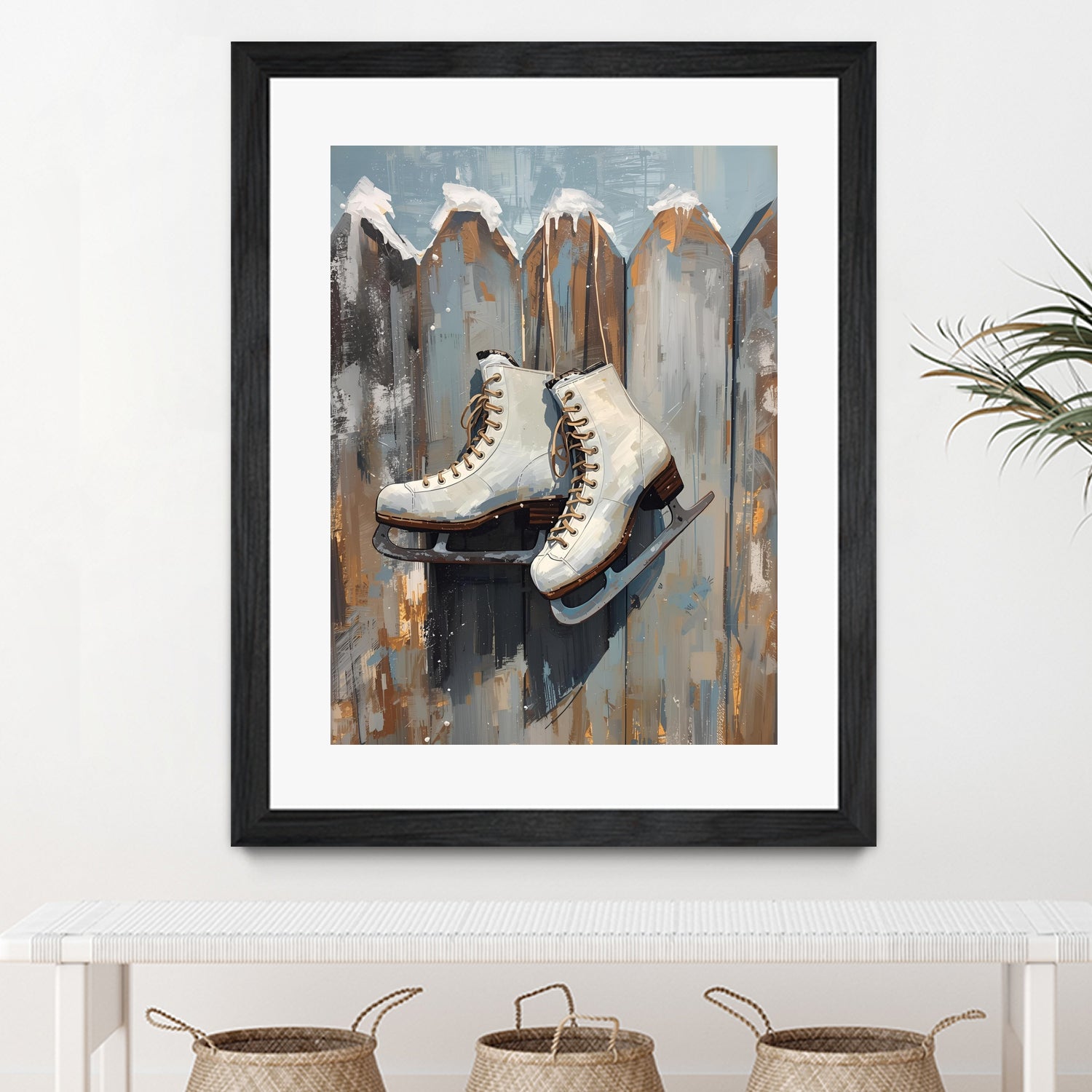 Schlittschuhe am Zaun by Ohkimiko on GIANT ART -  schlittschuhe