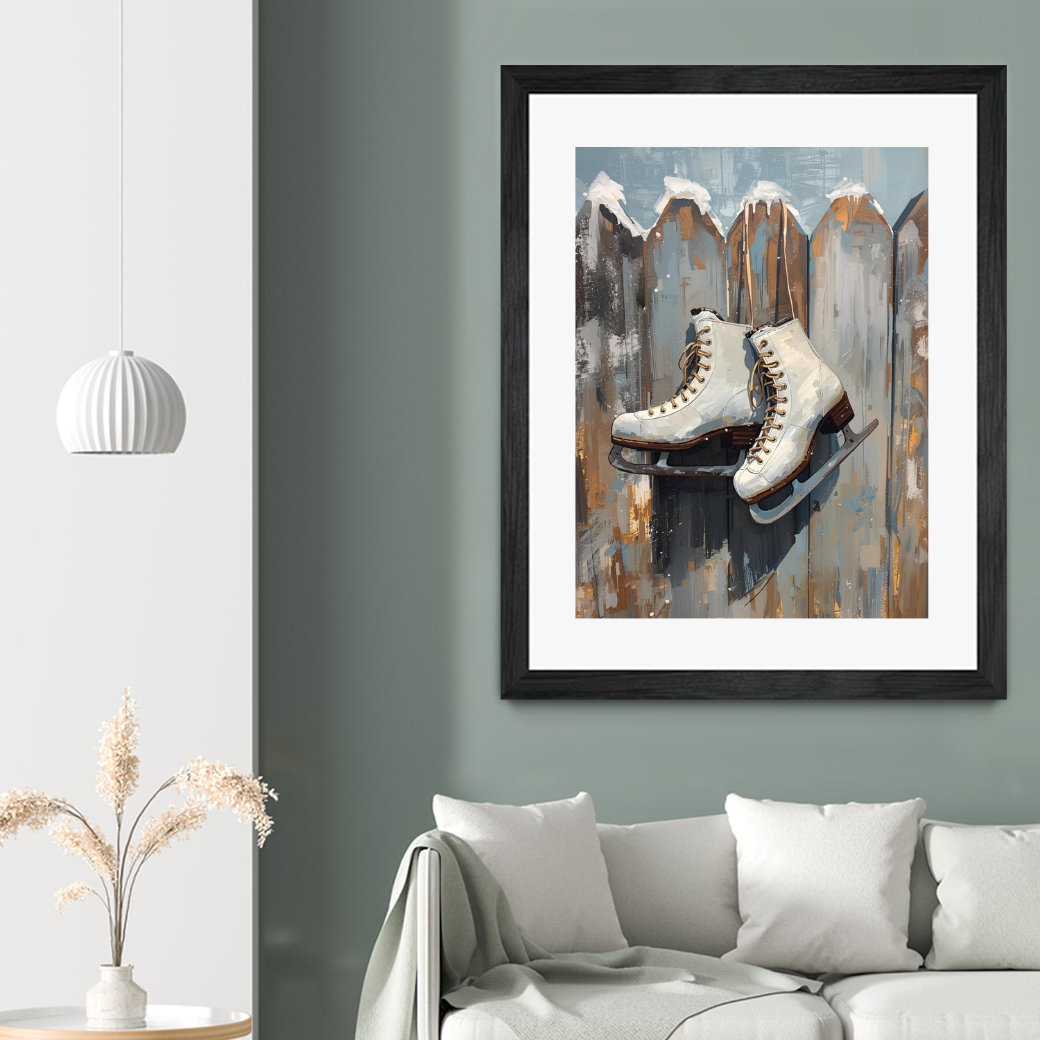 Schlittschuhe am Zaun by Ohkimiko on GIANT ART -  schlittschuhe