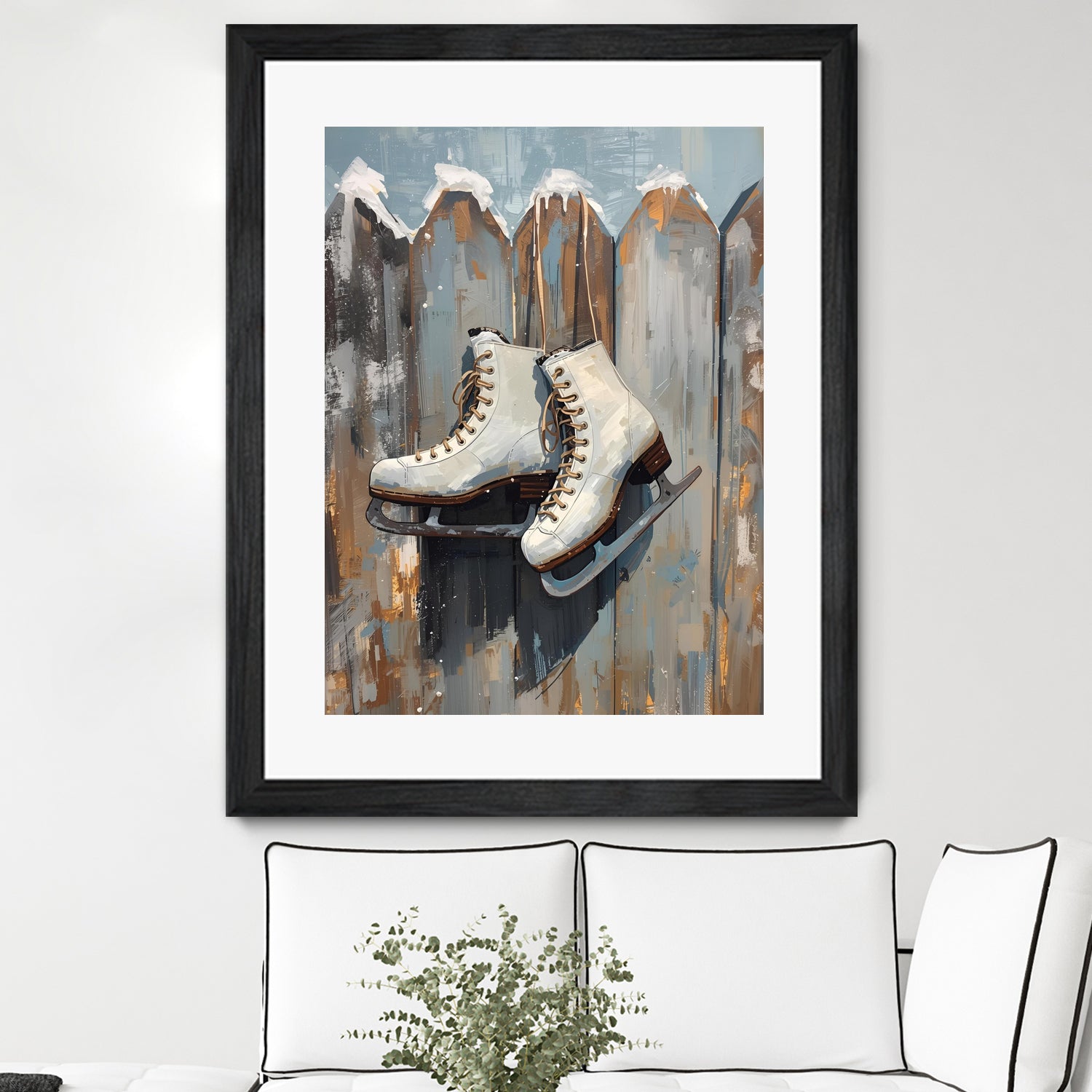 Schlittschuhe am Zaun by Ohkimiko on GIANT ART -  schlittschuhe