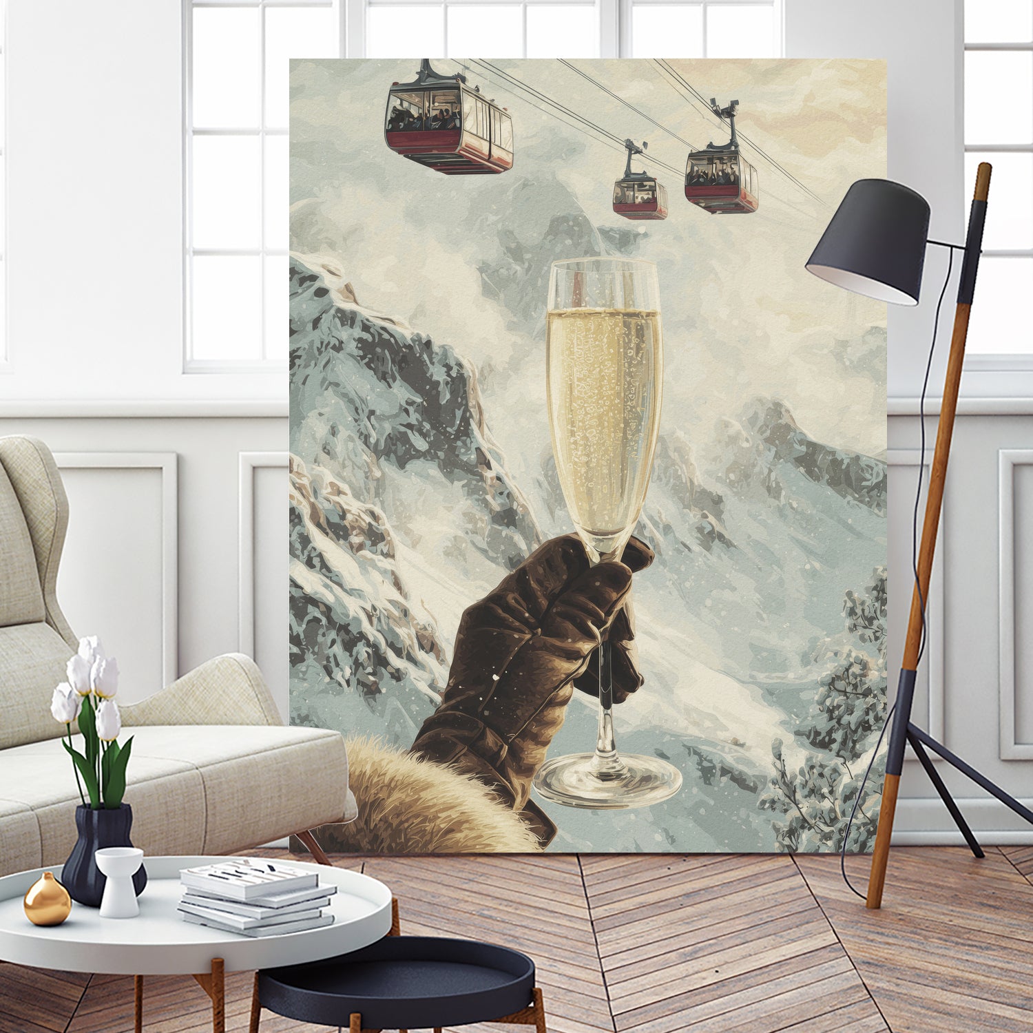 Bubbly Skiing by Andreas Magnusson on GIANT ART - figurative champagne