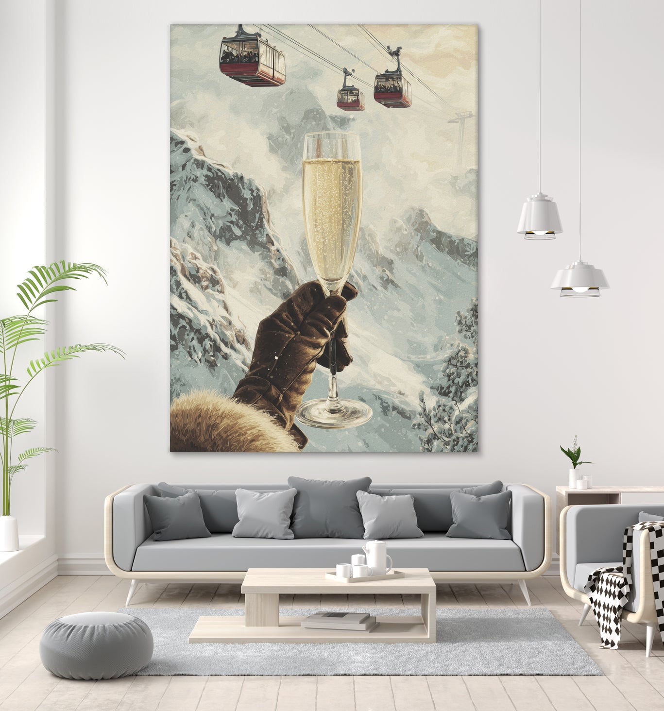 Bubbly Skiing by Andreas Magnusson on GIANT ART - figurative champagne