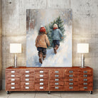 Kinder tragen Tanne im SchneegestApber by Ohkimiko on GIANT ART - kids kinder im schnee