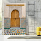 Decorated brown wooden door in Morocco by Photolovers on GIANT ART - photography morocco