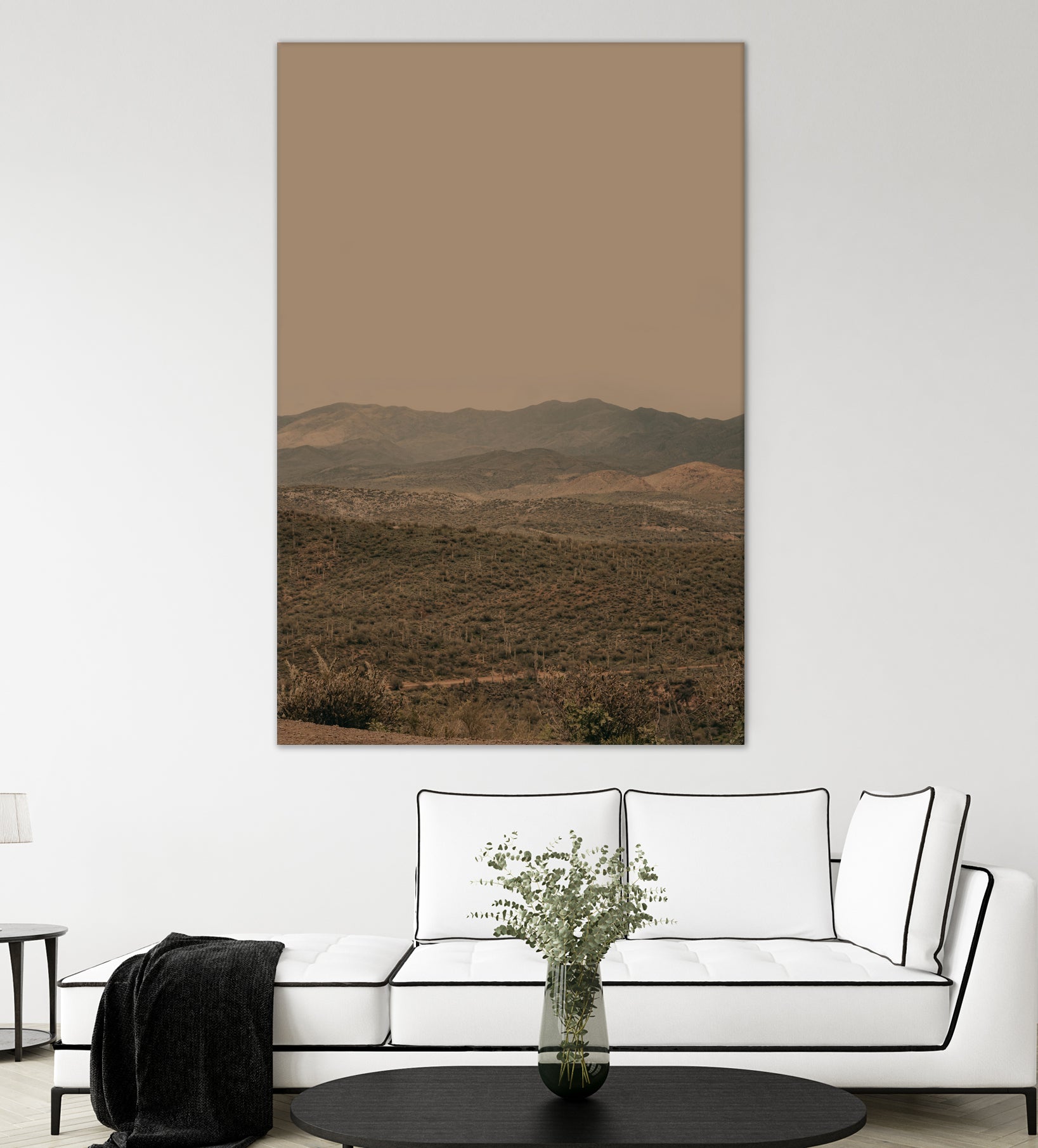 Atmospheric Layered Terrain Landscape With Warm Retro Tonal Haze by Stephanie Klatt on GIANT ART - textural landscape  textural