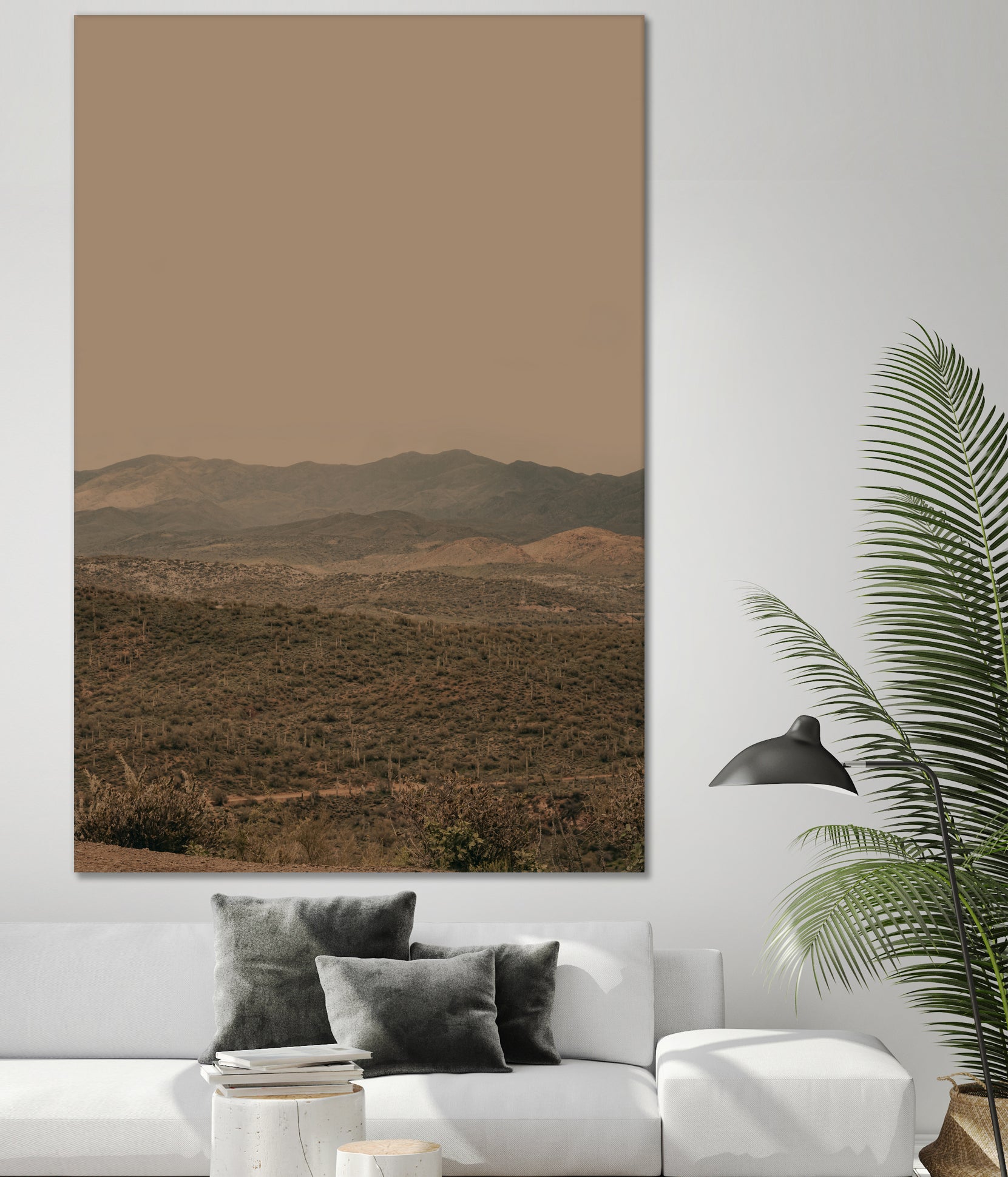Atmospheric Layered Terrain Landscape With Warm Retro Tonal Haze by Stephanie Klatt on GIANT ART - textural landscape  textural