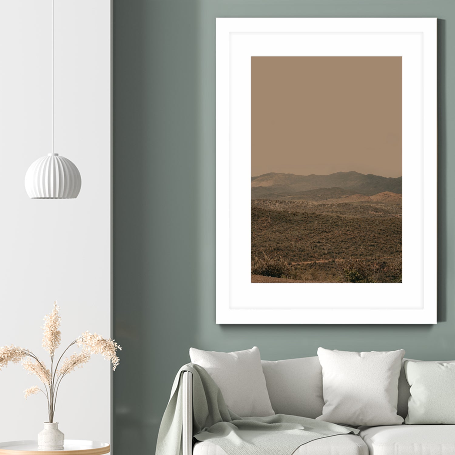 Atmospheric Layered Terrain Landscape With Warm Retro Tonal Haze by Stephanie Klatt on GIANT ART - textural landscape  textural