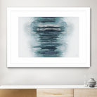 Teal with Silver Woods on White by Roberto Gonzalez on GIANT ART - abstract teal
