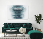 Teal with Silver Woods on White by Roberto Gonzalez on GIANT ART - abstract teal