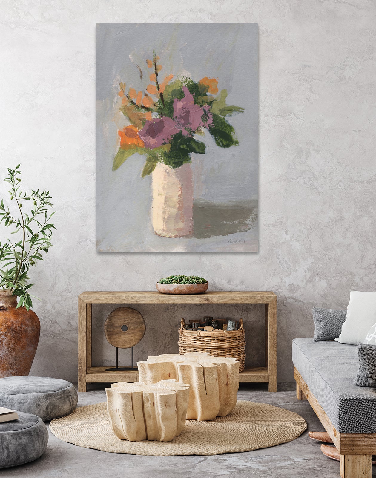 Fall Floral by Pamela Munger on GIANT ART - grey botanical