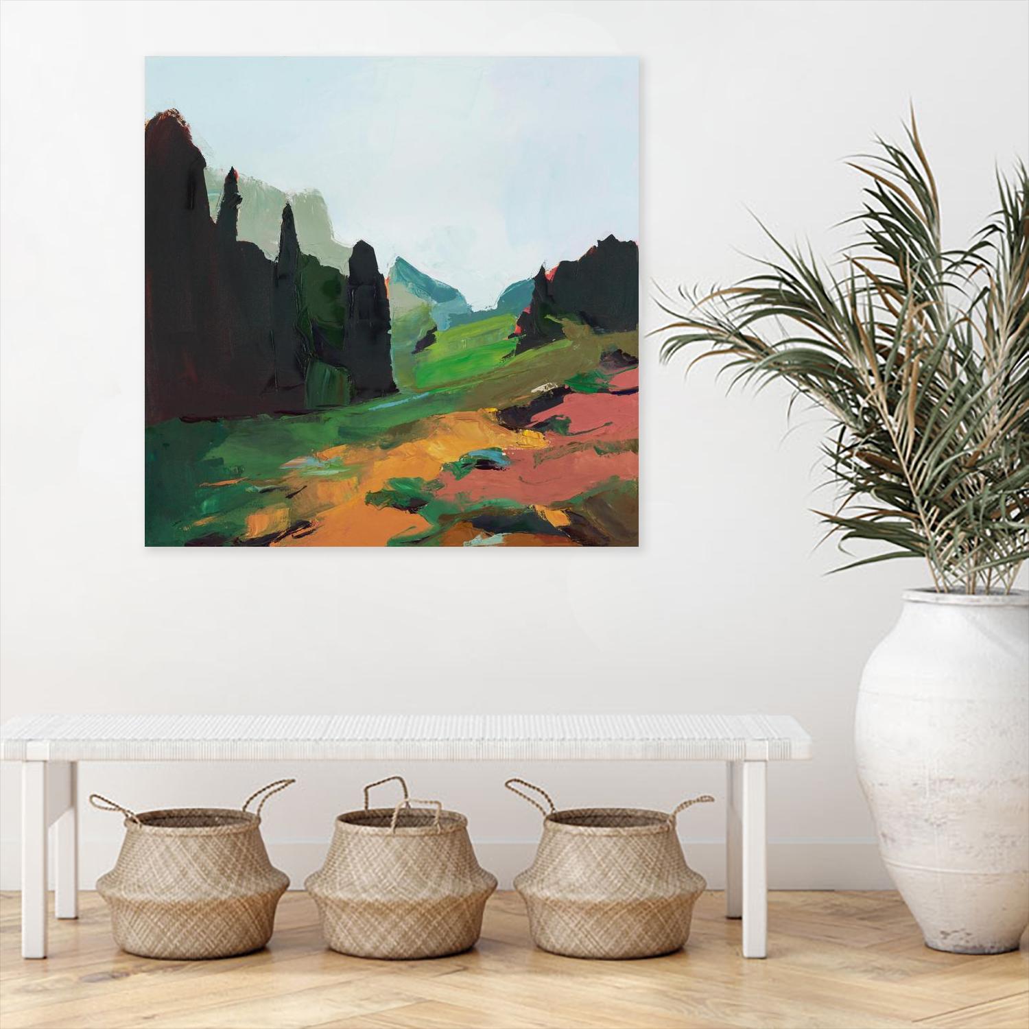 Green Alpine Meadow by Julie Denise on GIANT ART -  abstract 