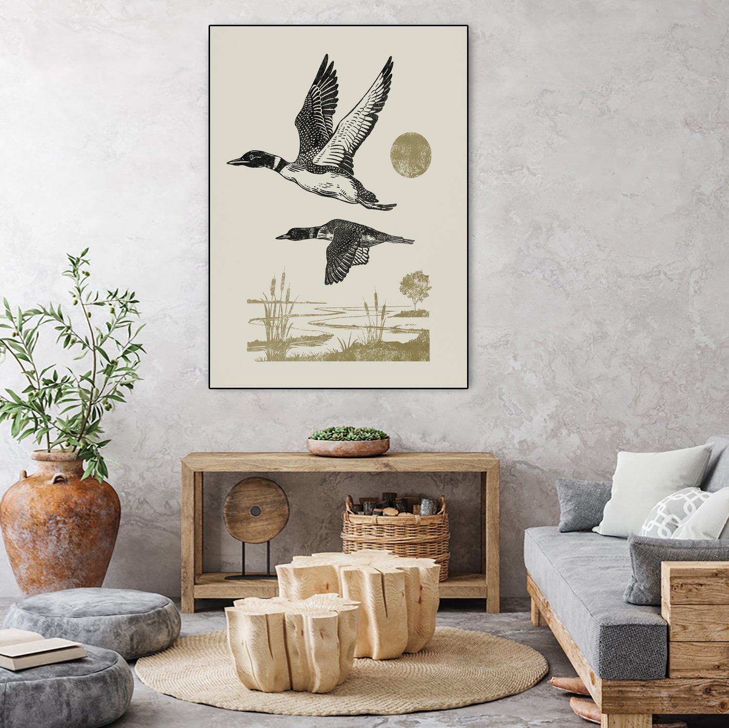 Lake Meditation ll by Victoria Barnes on GIANT ART - animals nature birds