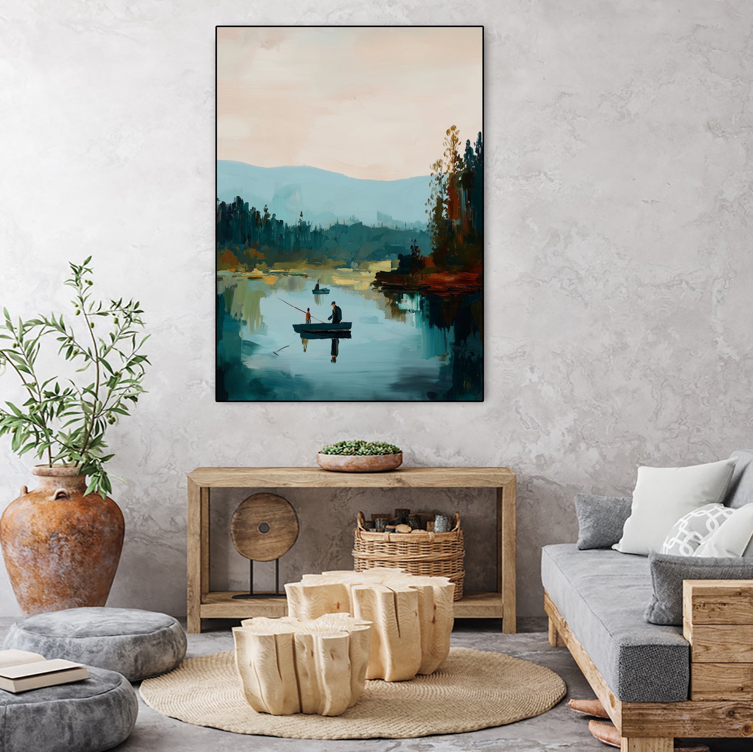 Morning on The Lake II by Paula Freeman on GIANT ART - landscapes seascapes lakes rivers