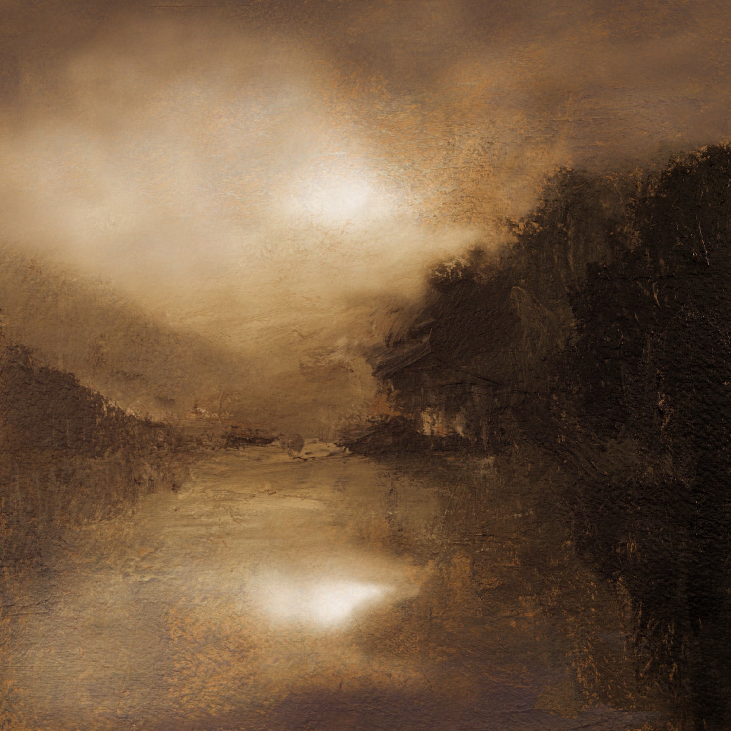 Hazy Moon by Sheila Finch on GIANT ART - landscapes seascapes lakes rivers