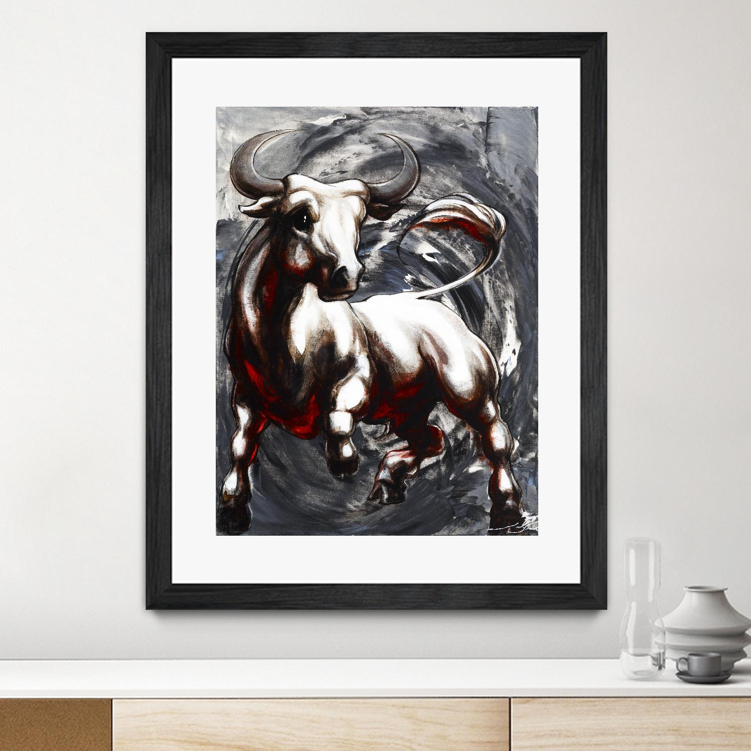 Deadline by Marie Andrée Leblond on GIANT ART - white animals taureau