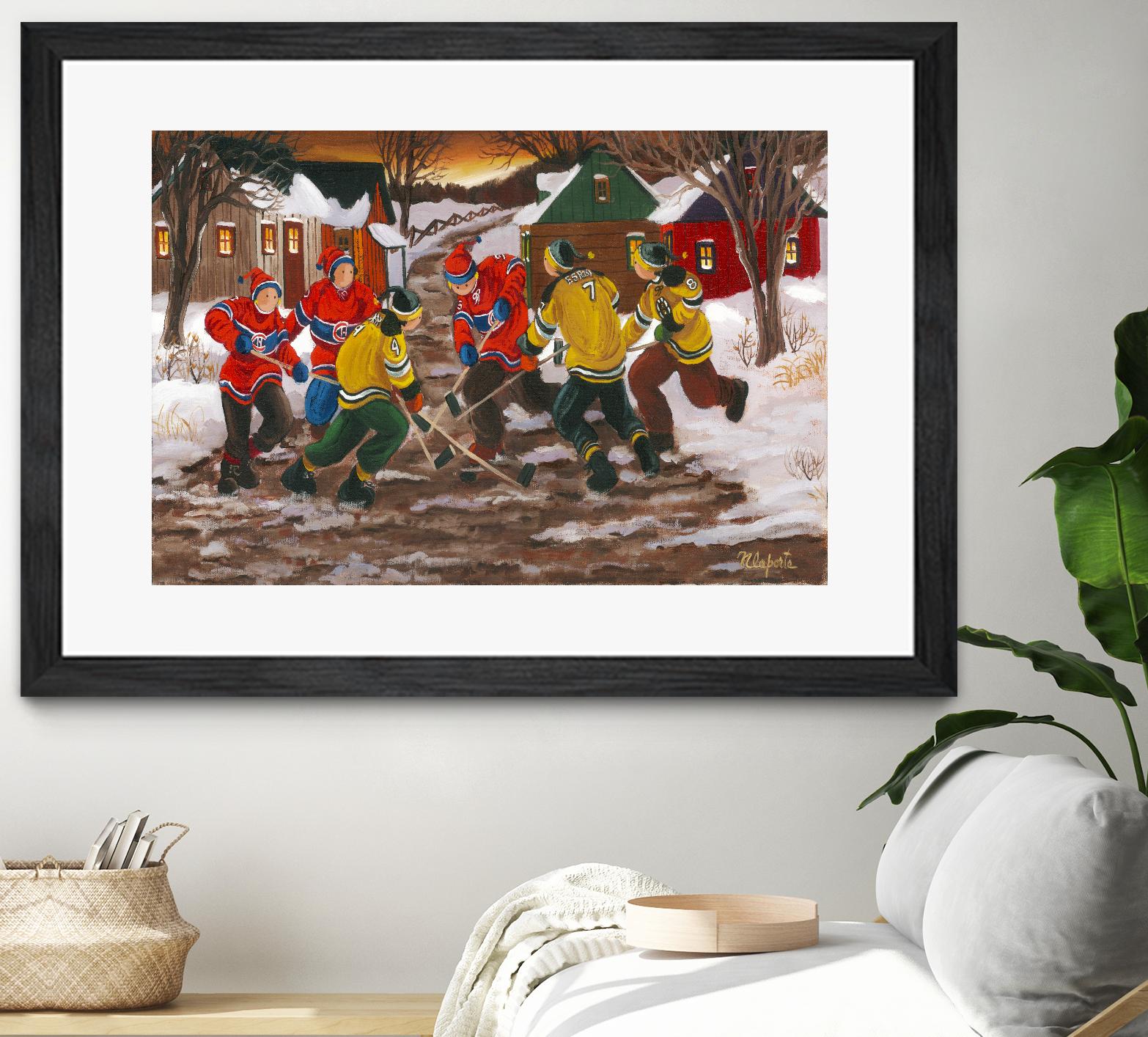 Jusqu'au printemps by Nicole Laporte on GIANT ART - red figurative hockey