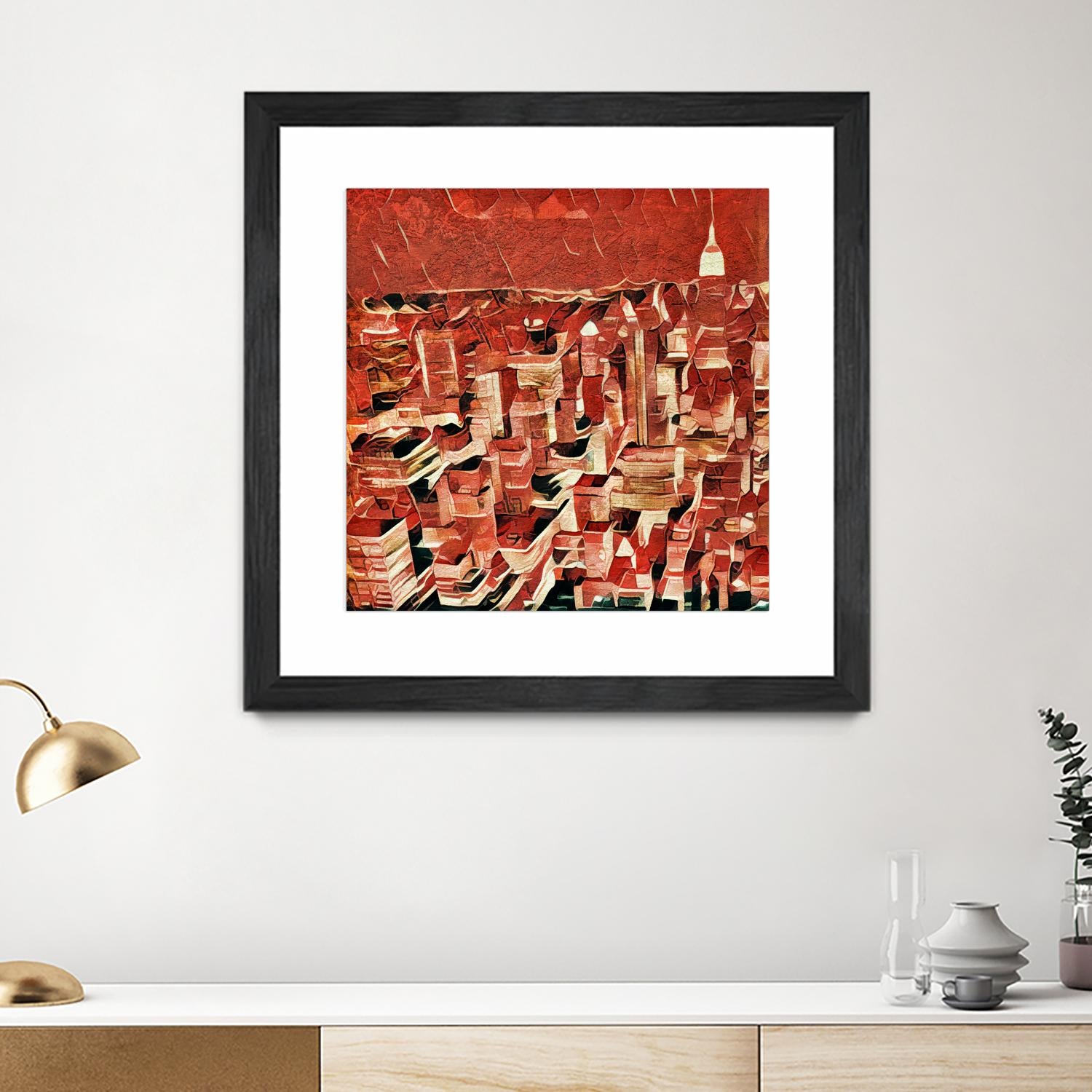 Distorted city scene 1 by Jean-François Dupuis on GIANT ART - beige city scene
