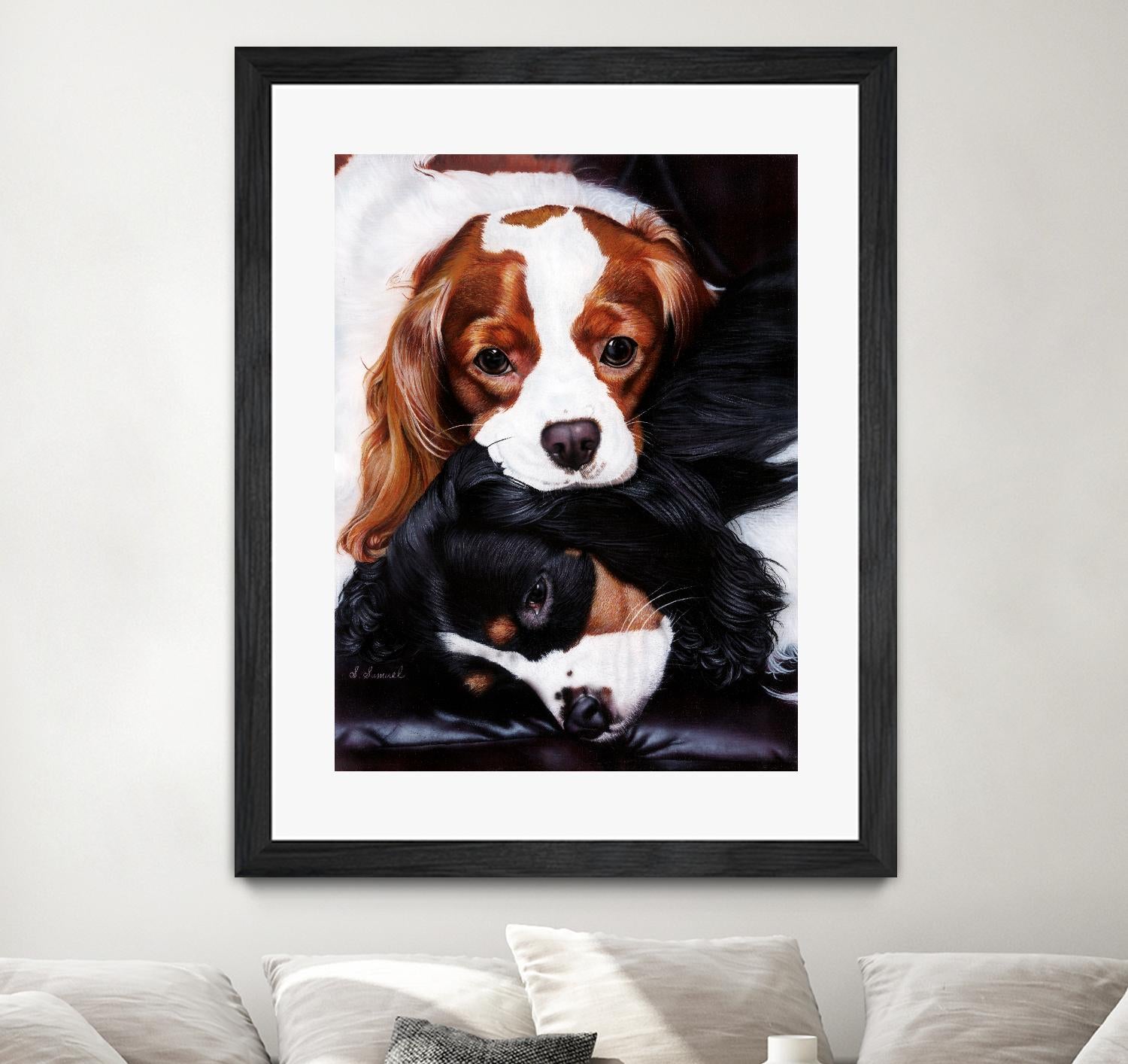 Best Friends by Suzie Samuel on GIANT ART - black animal chiots