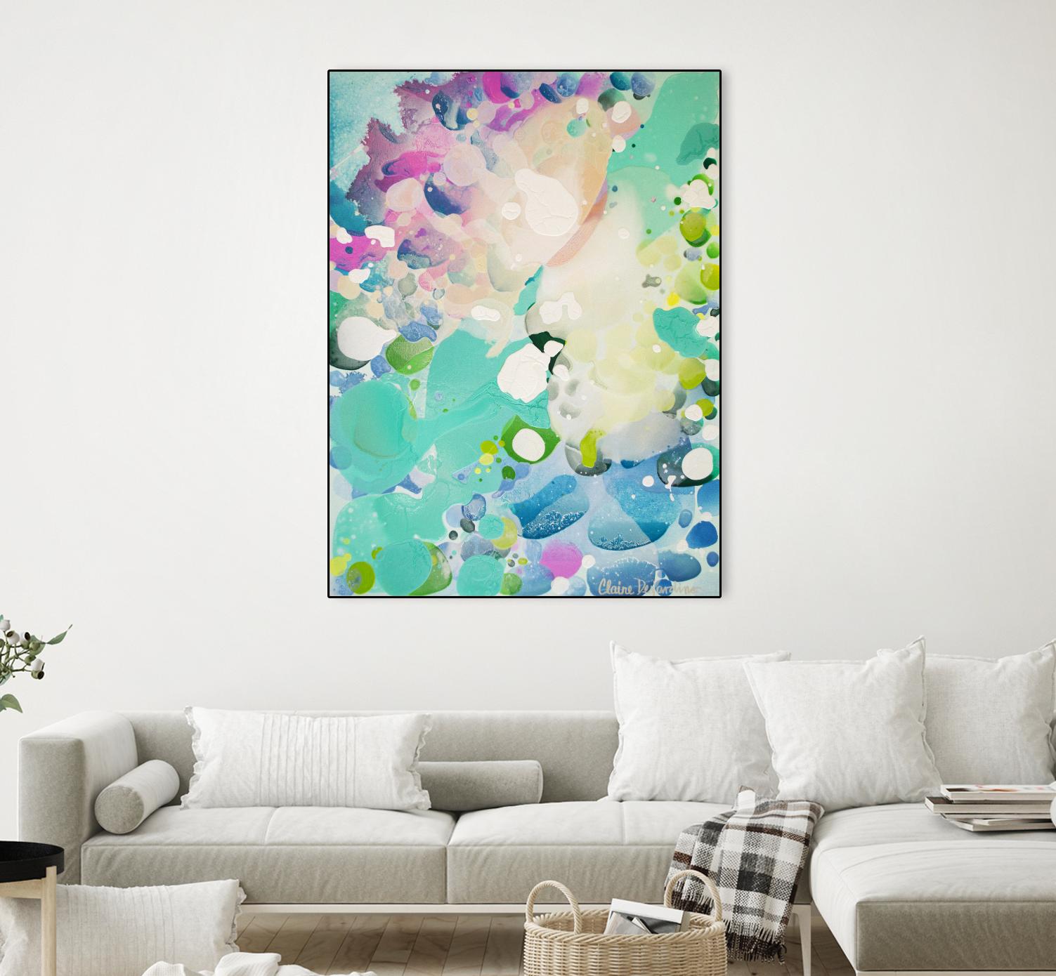 Little Kitten by Claire Desjardins on GIANT ART - blue abstract