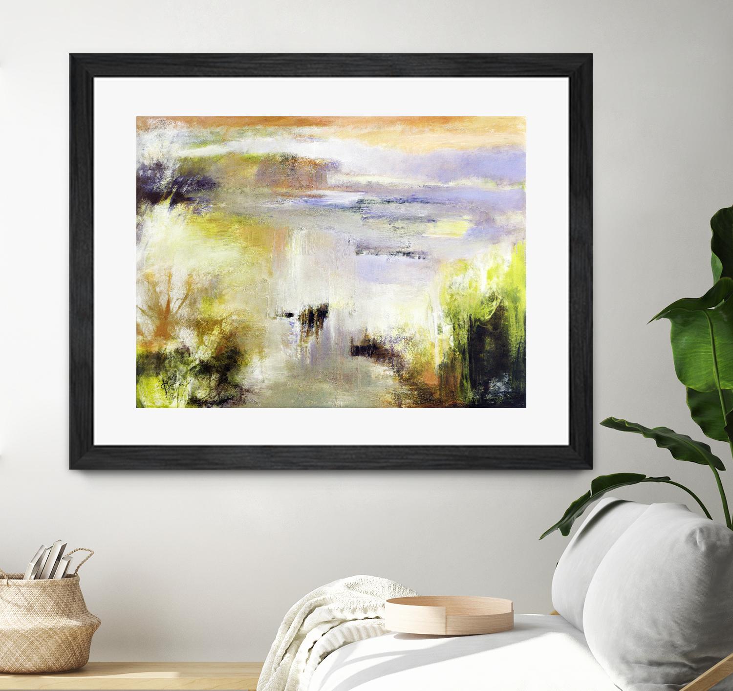 Ondée d'été by Kathleen Cloutier on GIANT ART - gold abstract paysage contemporain