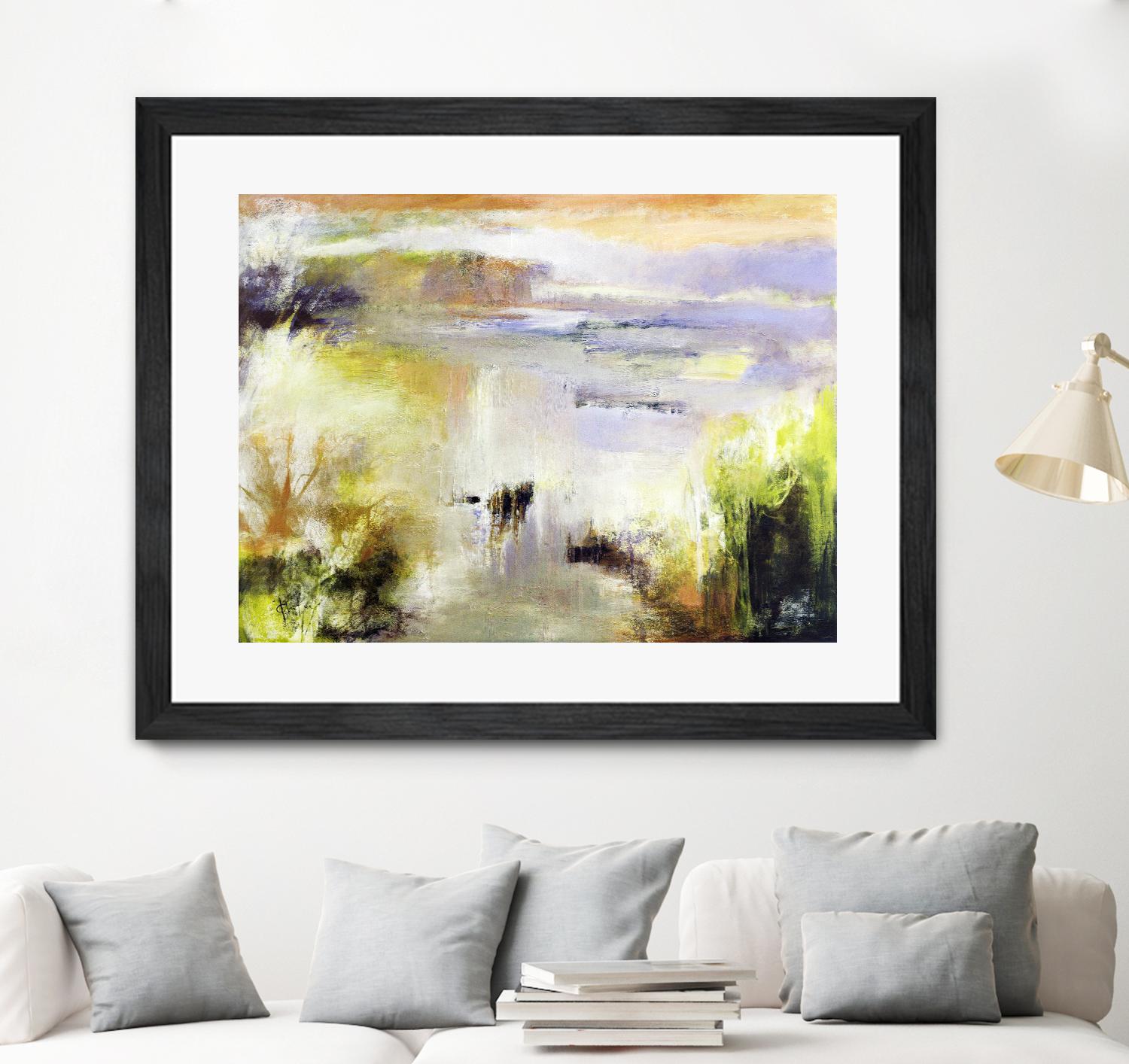Ondée d'été by Kathleen Cloutier on GIANT ART - gold abstract paysage contemporain