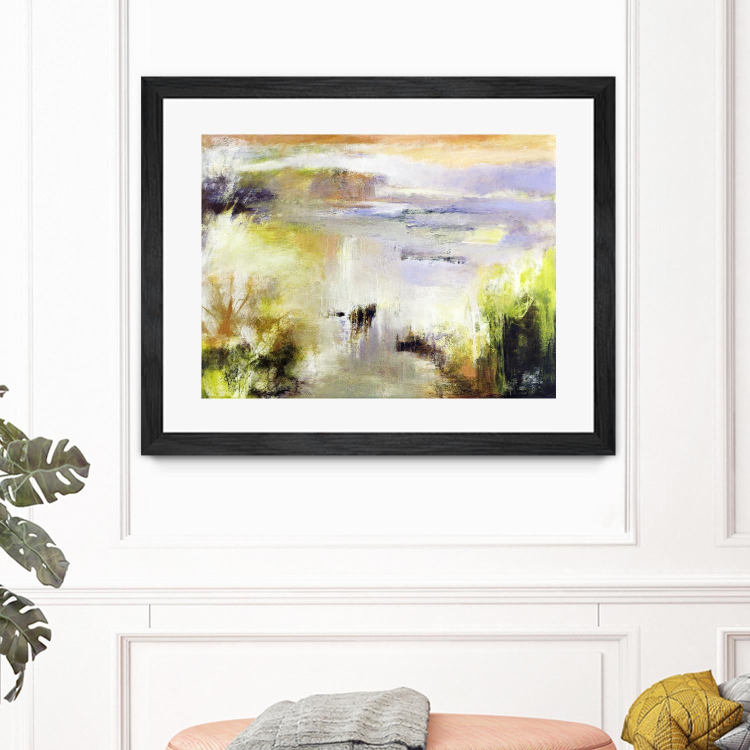 Ondée d'été by Kathleen Cloutier on GIANT ART - gold abstract paysage contemporain