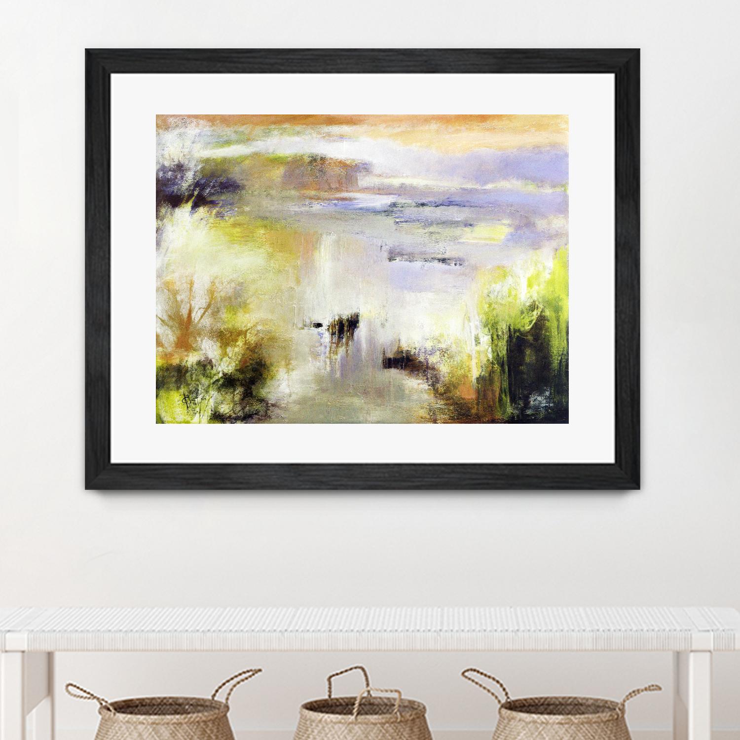 Ondée d'été by Kathleen Cloutier on GIANT ART - gold abstract paysage contemporain