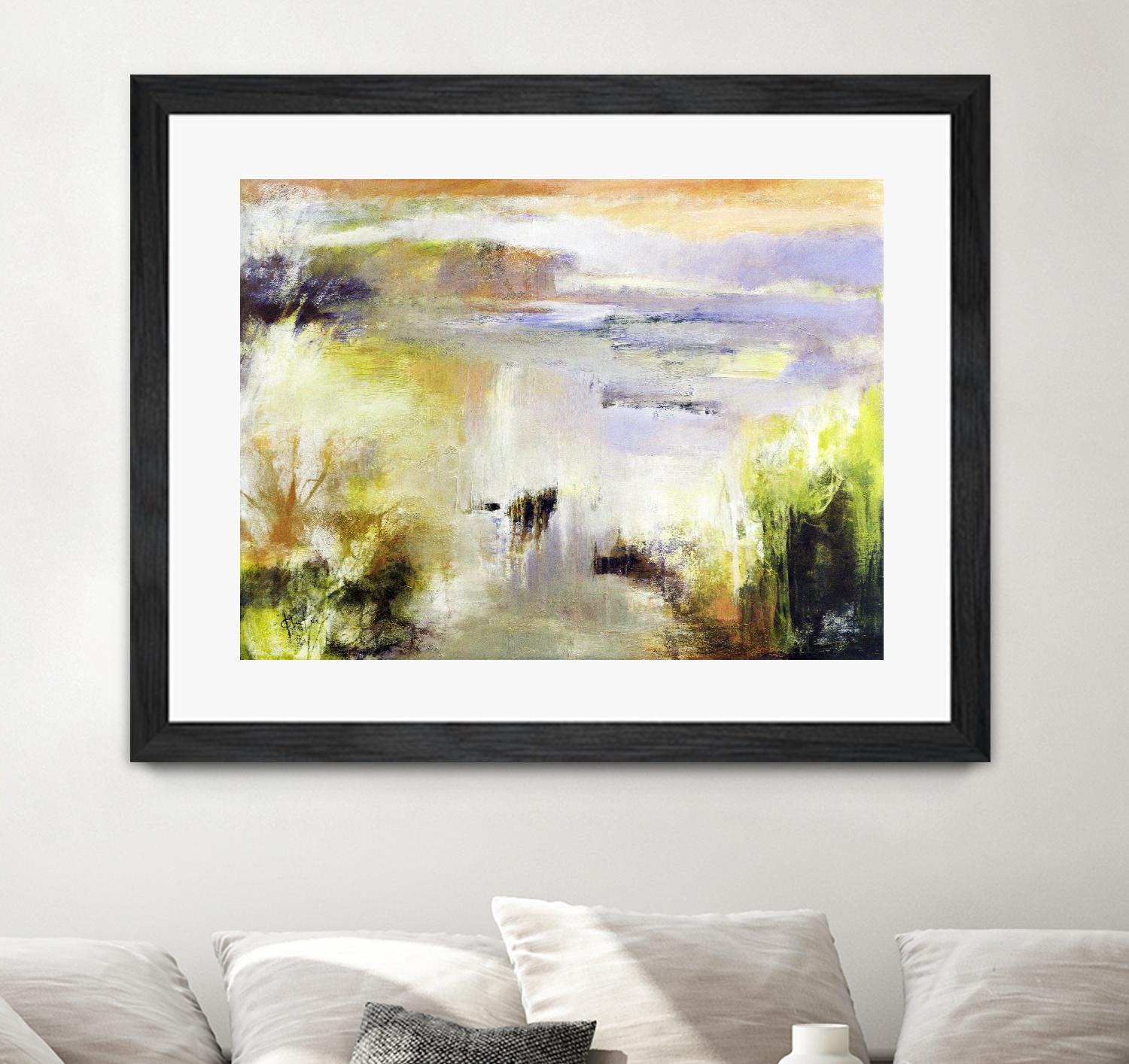 Ondée d'été by Kathleen Cloutier on GIANT ART - gold abstract paysage contemporain