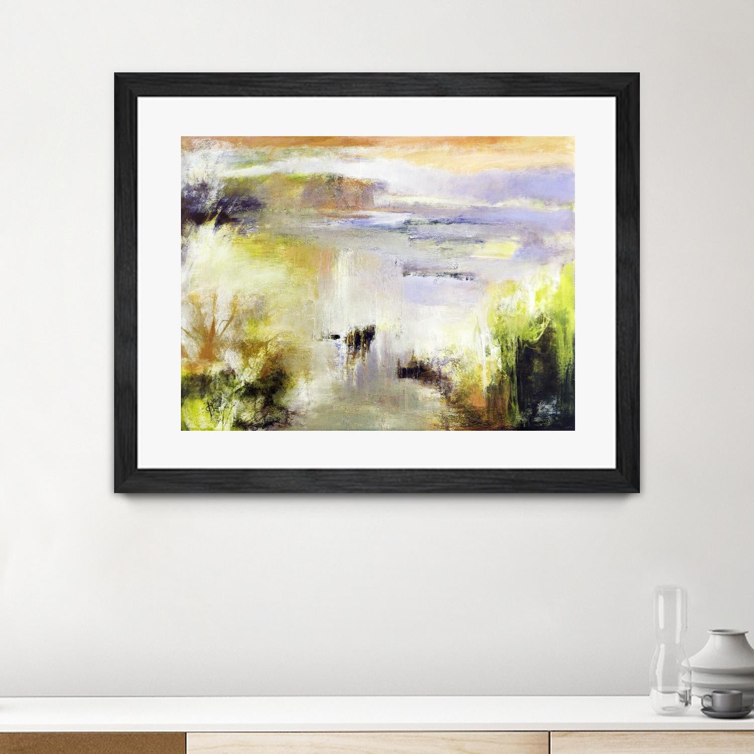 Ondée d'été by Kathleen Cloutier on GIANT ART - gold abstract paysage contemporain