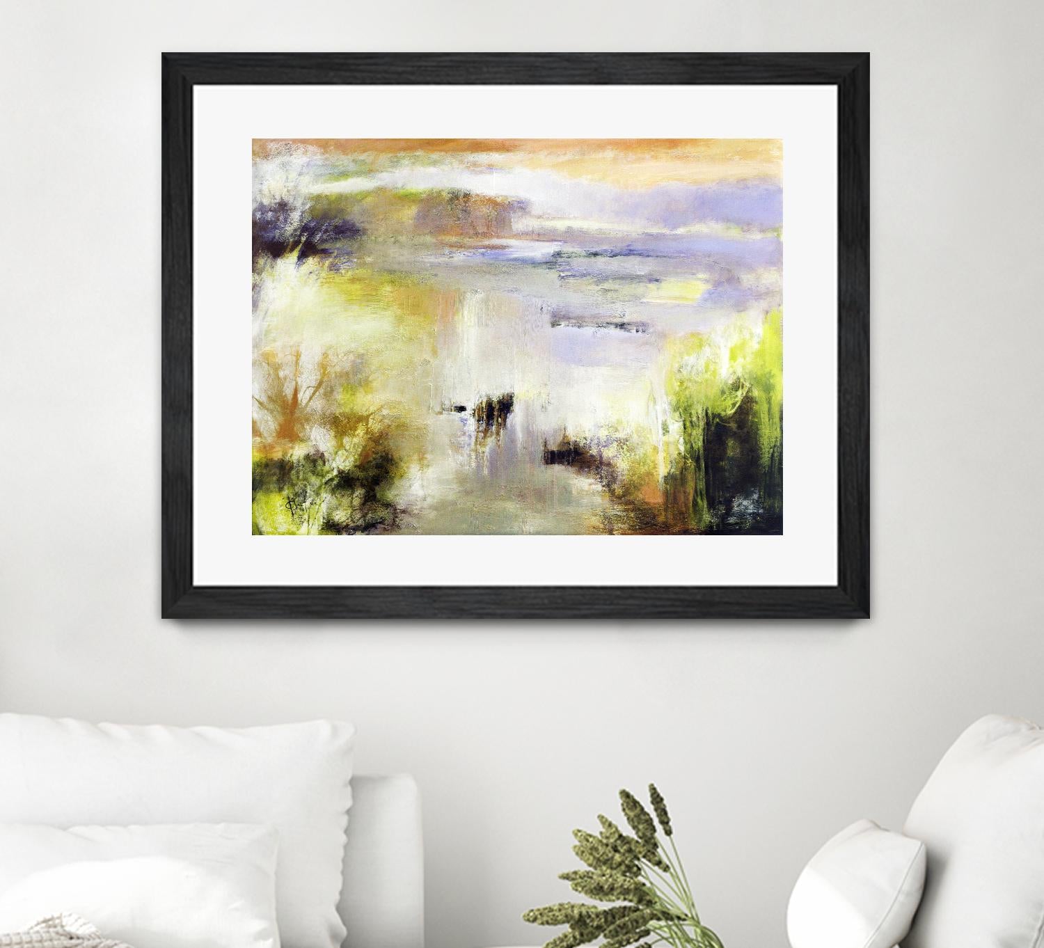 Ondée d'été by Kathleen Cloutier on GIANT ART - gold abstract paysage contemporain