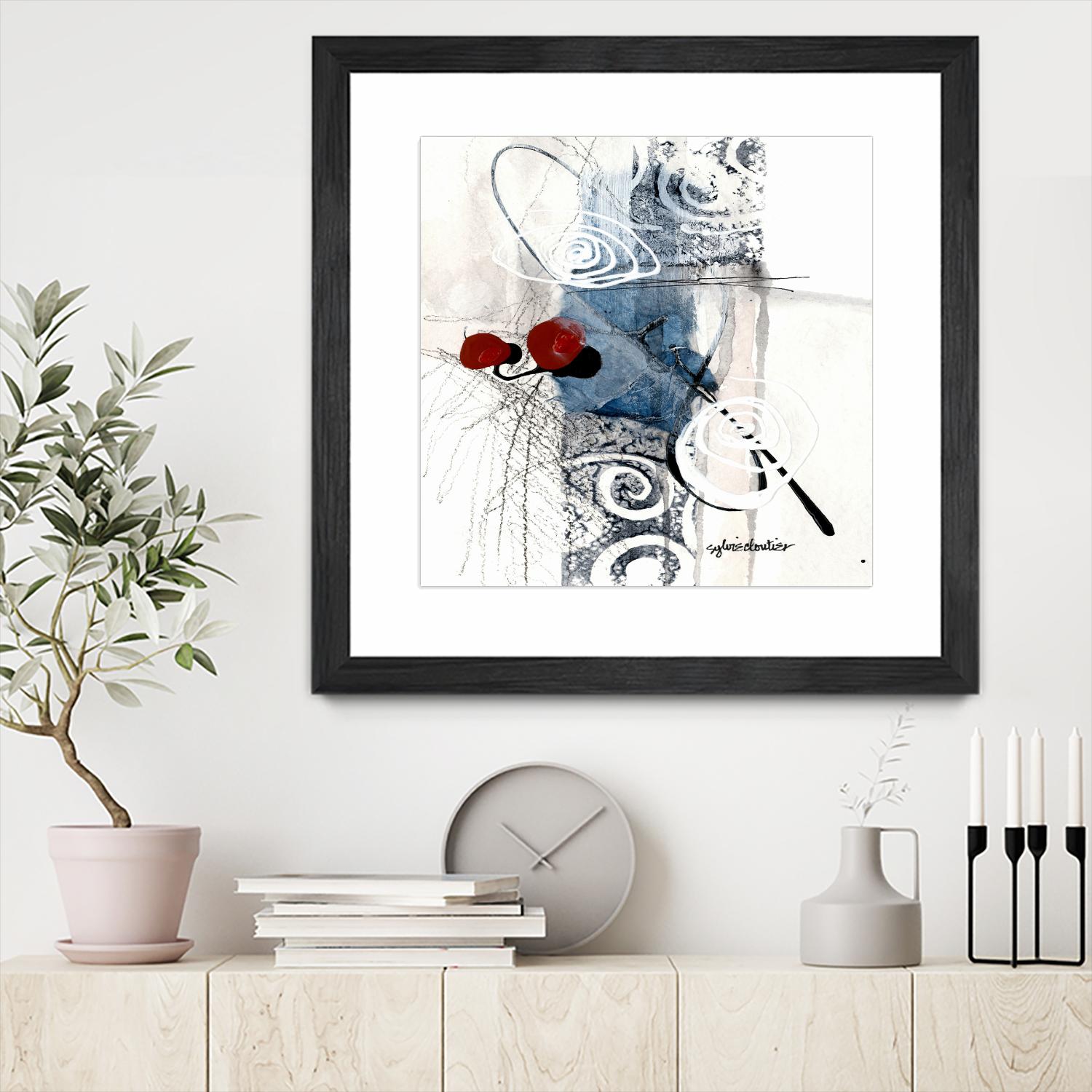 Zone Bleue by Sylvie Cloutier on GIANT ART - red abstract artistes du québec