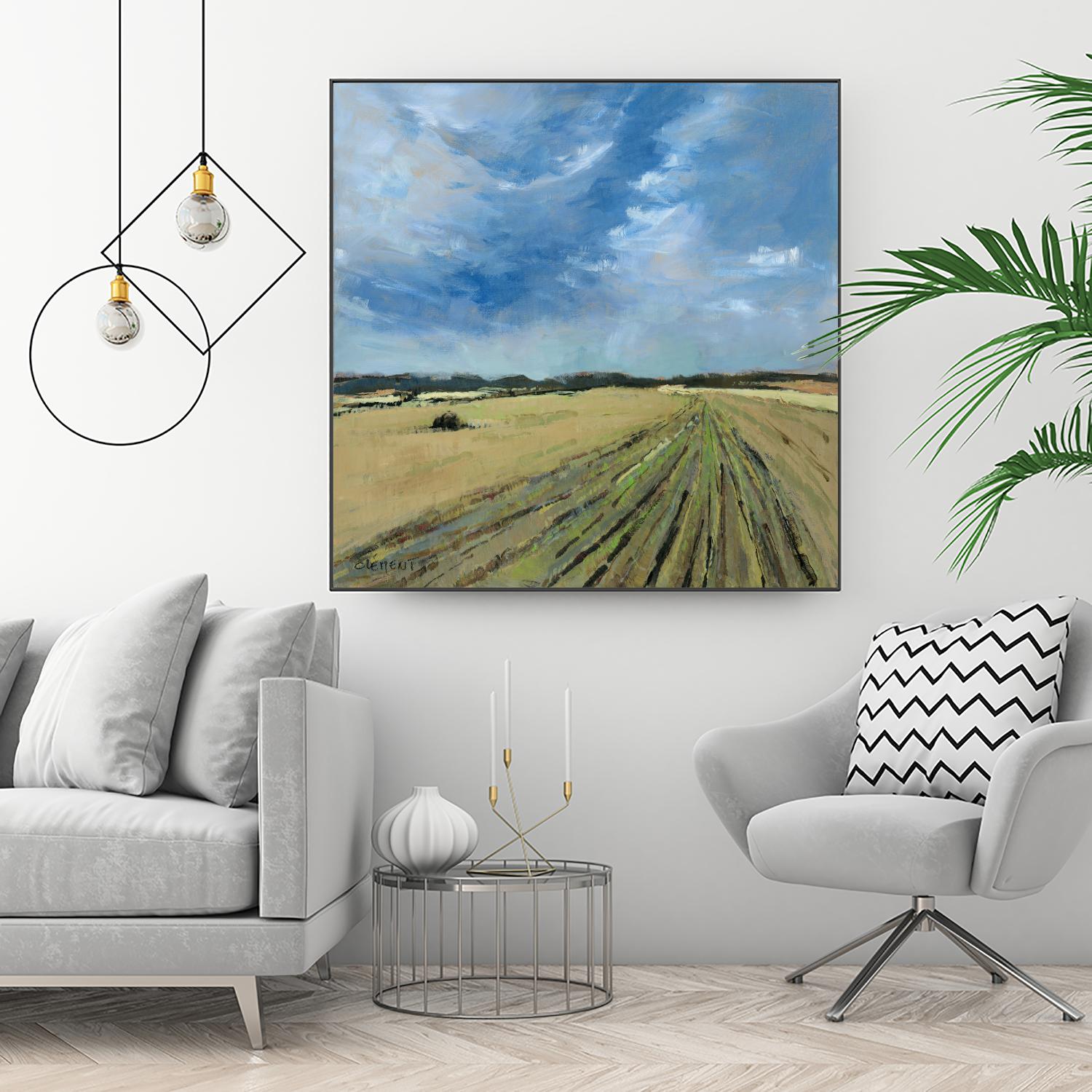 Serene Landscape 7 by Jacques Clement on GIANT ART - beige landscape cultivated