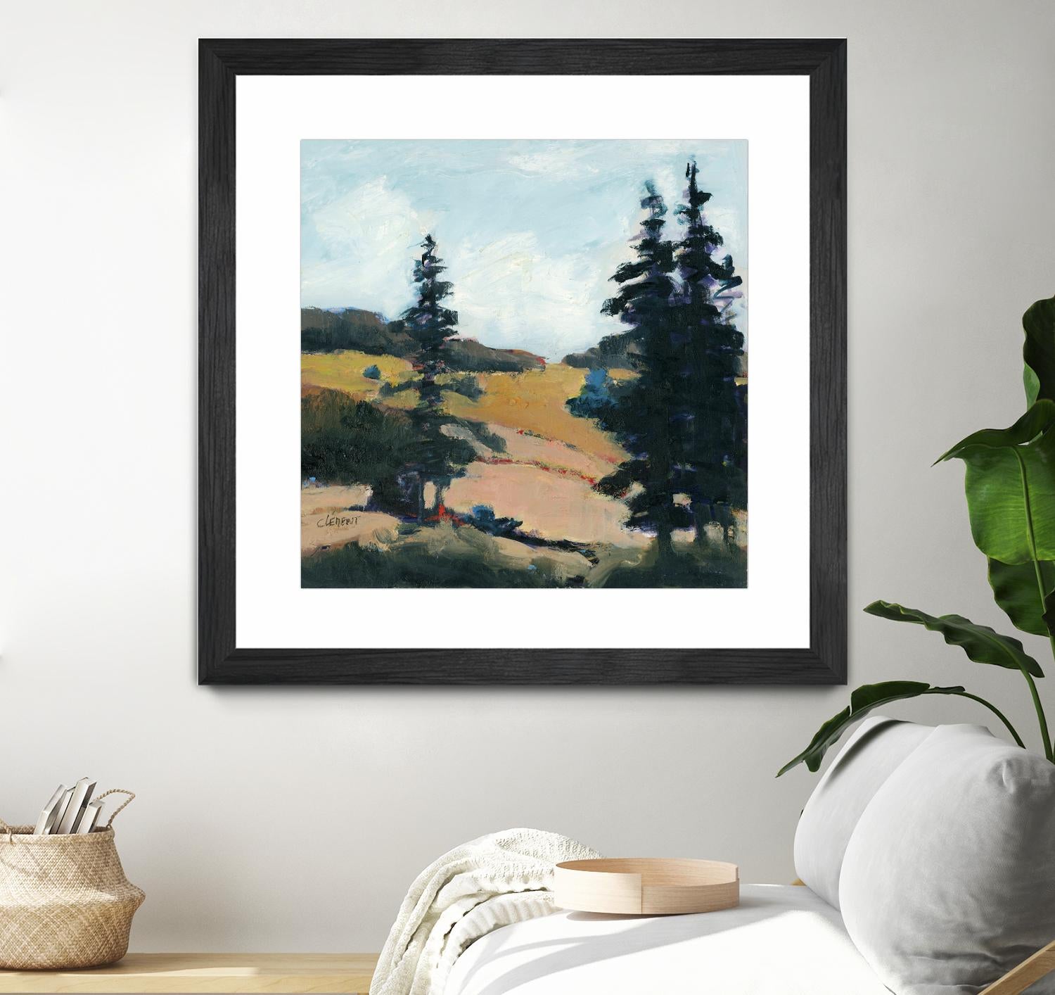 Trees 1 by Jacques Clement on GIANT ART - gold landscape sapins